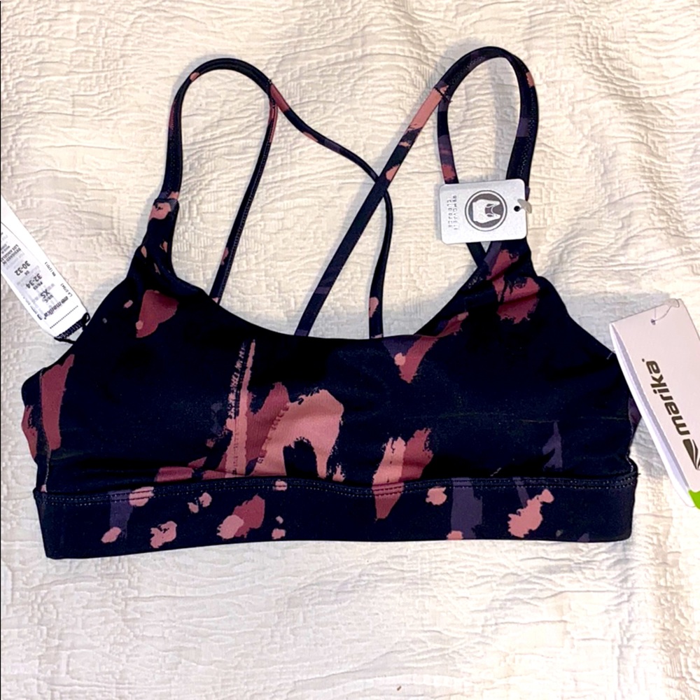 Pink and Black Sports Bra